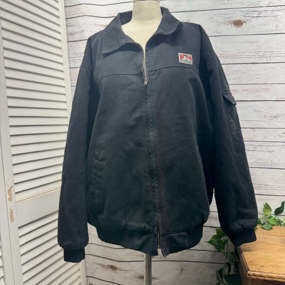 Ben Davis Gorilla Chore Coat Jacket Polyester Quilt Lined Black Zipper Mens XL
